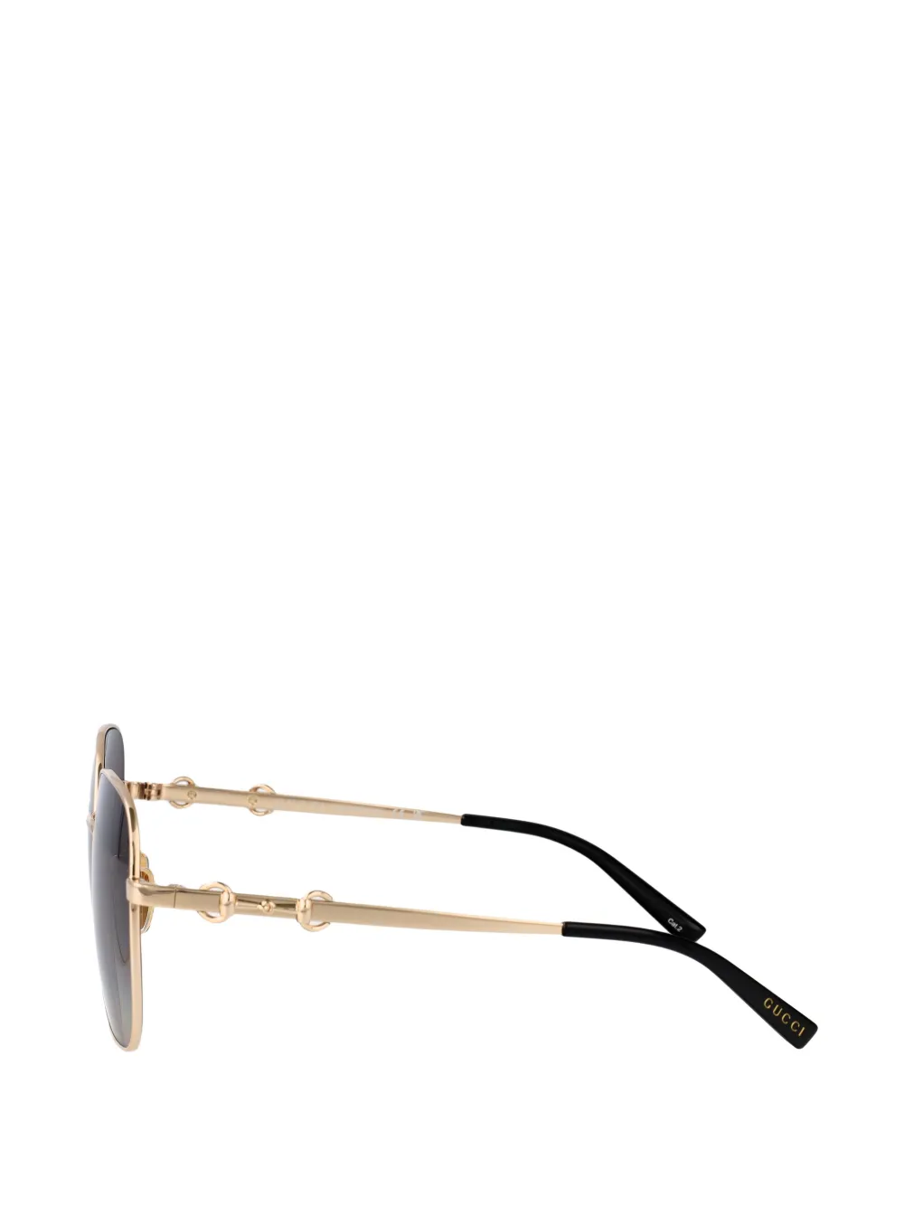 Gucci Eyewear Horsebit zonnebril met vierkant montuur Goud