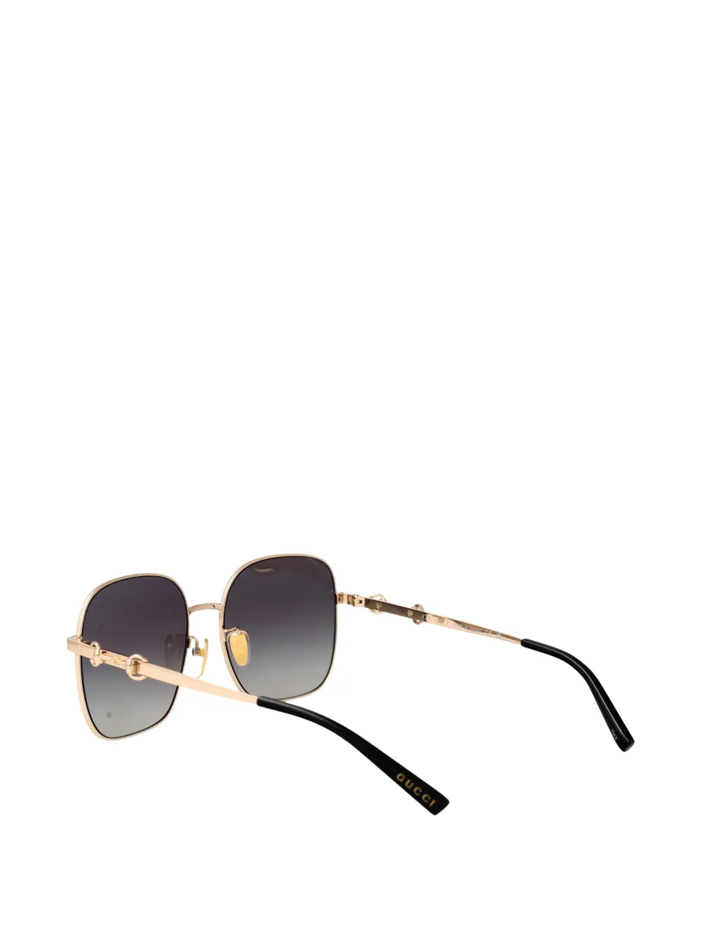 Gucci Eyewear Horsebit zonnebril met vierkant montuur Goud