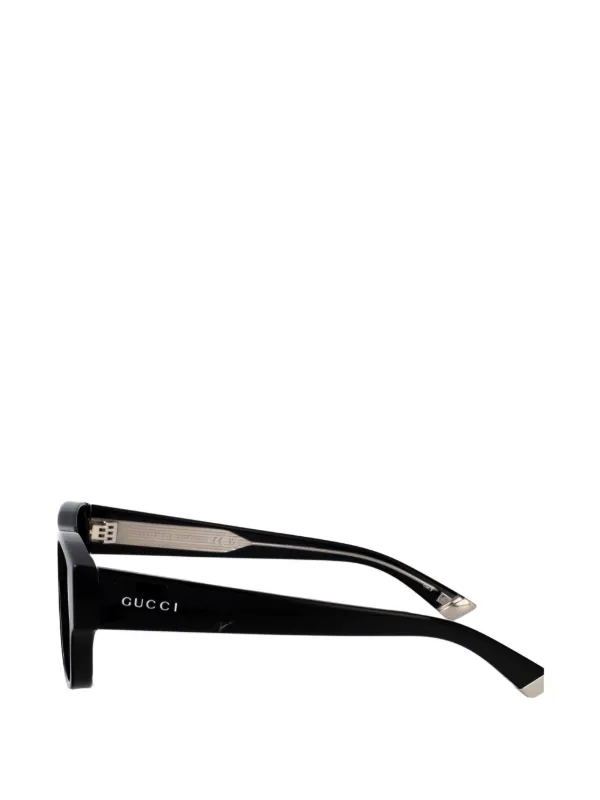 Gucci Eyewear スクエアフレーム サングラス | ブラック | FARFETCH JP