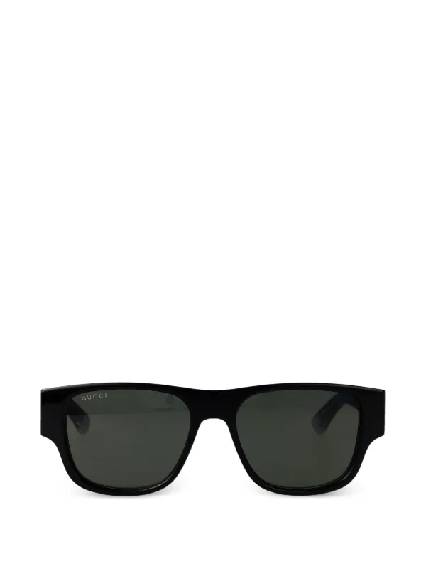 Gucci Eyewear スクエアフレーム サングラス | ブラック | FARFETCH JP