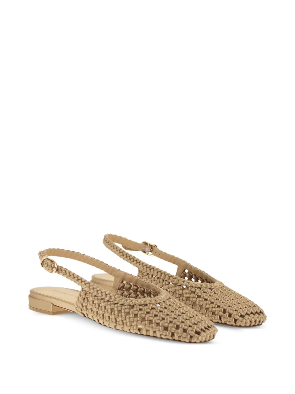 Stuart Weitzman interwoven pointed-toe ballet flats Beige
