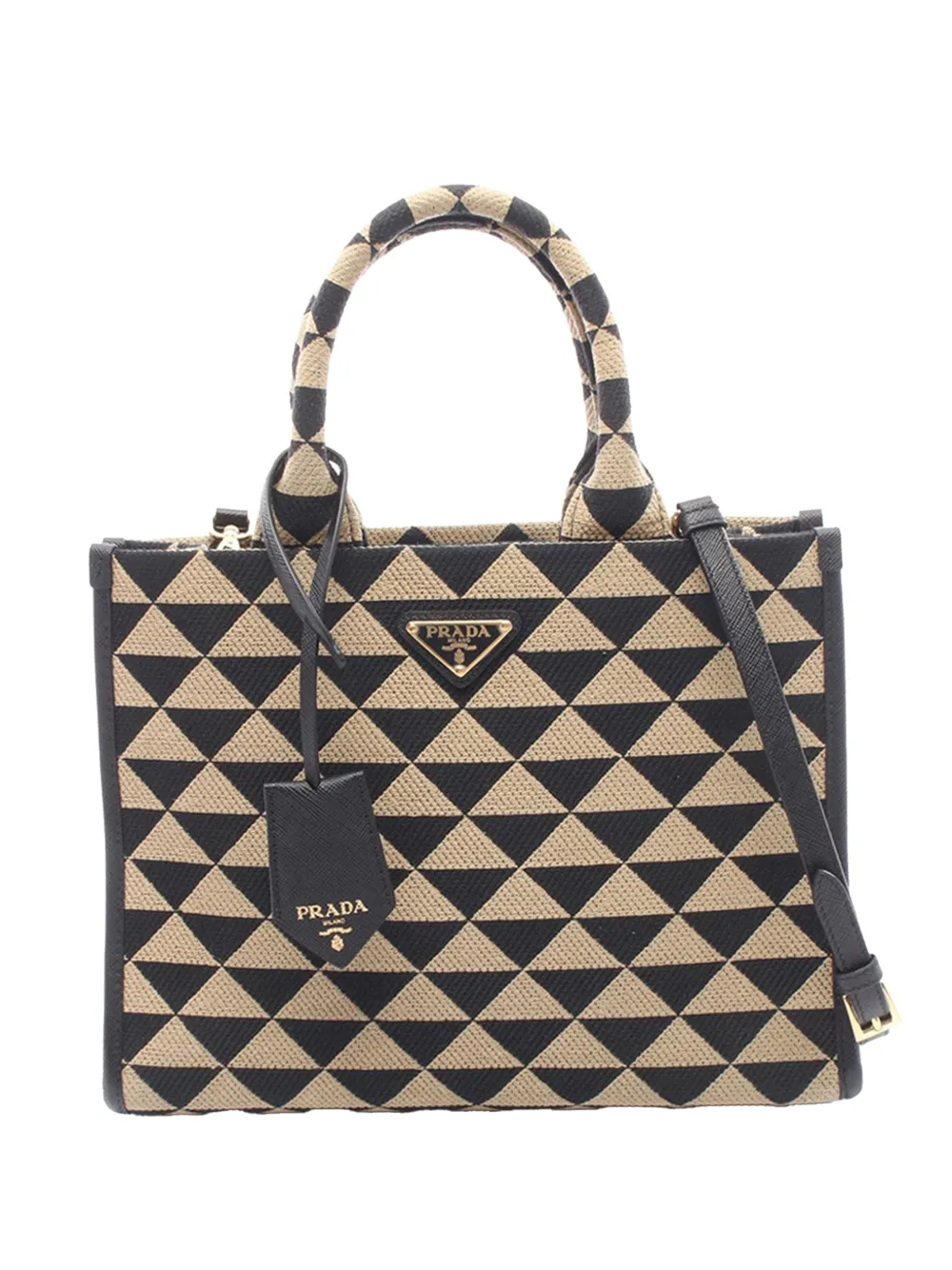 Prada Pre-Owned 2013-2026 Canvas Symbole satchel - Nude