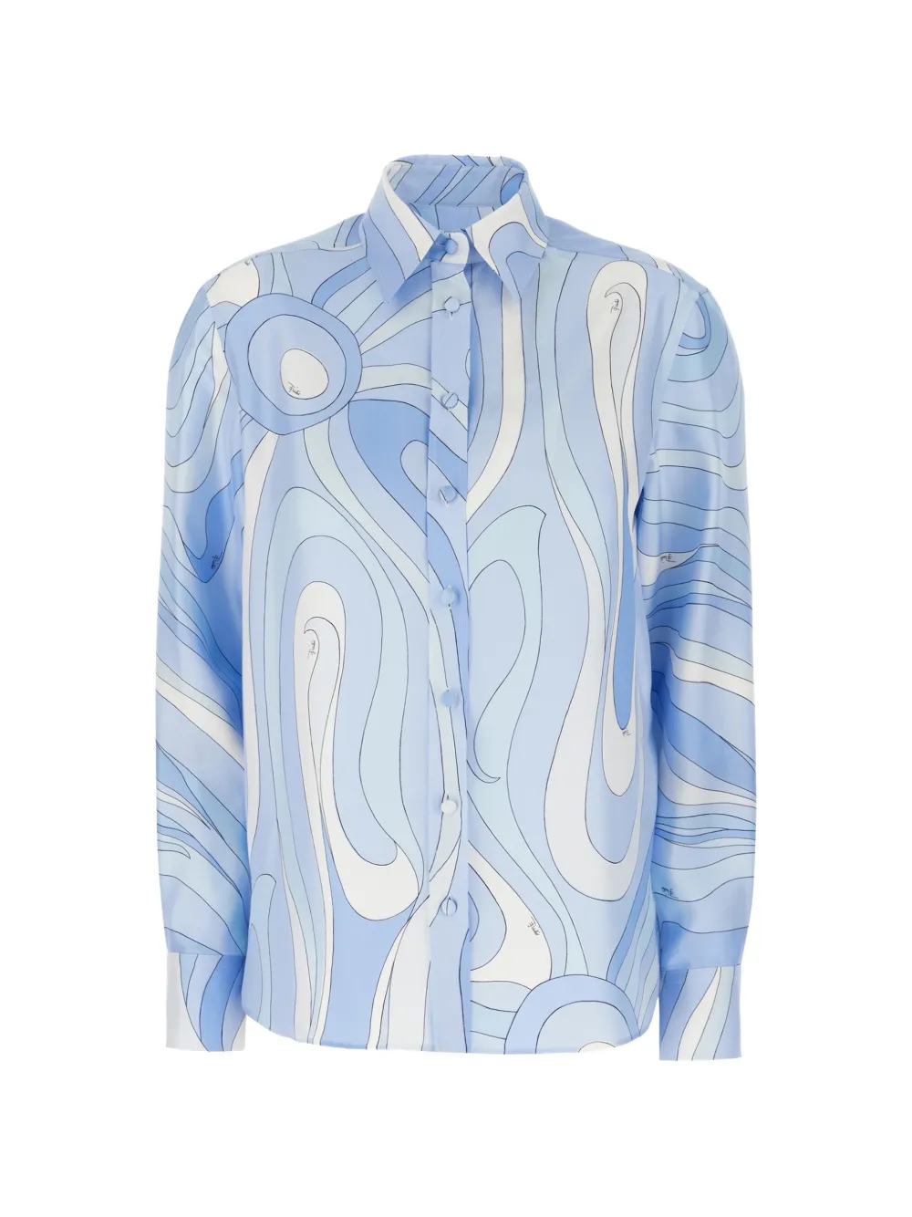 PUCCI marmo-print silk blouse - Blu