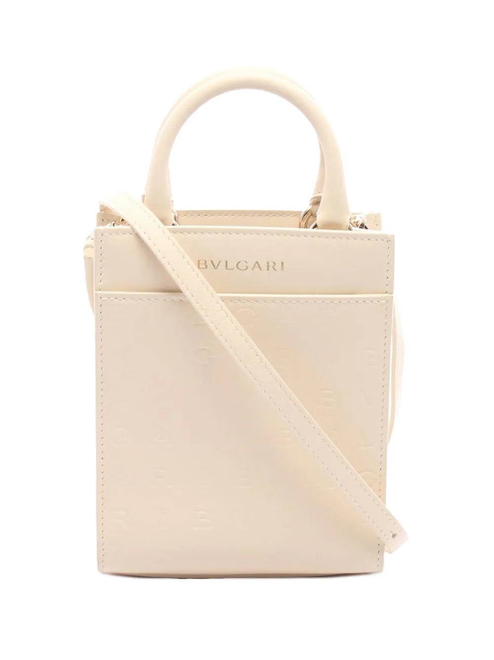 Bvlgari Pre-Owned 2010-2026 Leather Mini Logo Infinitum satchel - Neutrals