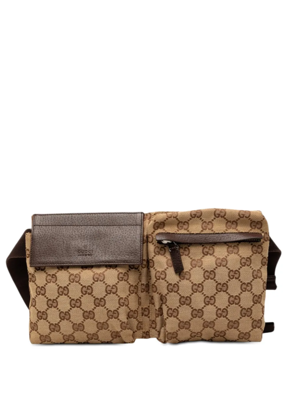Gucci Pre-Owned 2000-2015 GG Canvas Double Pocket belt bag - Toni neutri