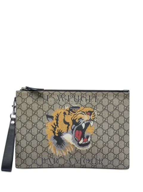 Gucci Pre-Owned 2000-2015 GG Supreme Tiger clutch bag
