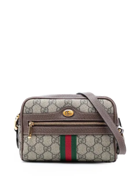 Gucci Pre-Owned bolsa crossbody Ophidia  mini con motivo GG Supreme y detalle Web 2016-2025