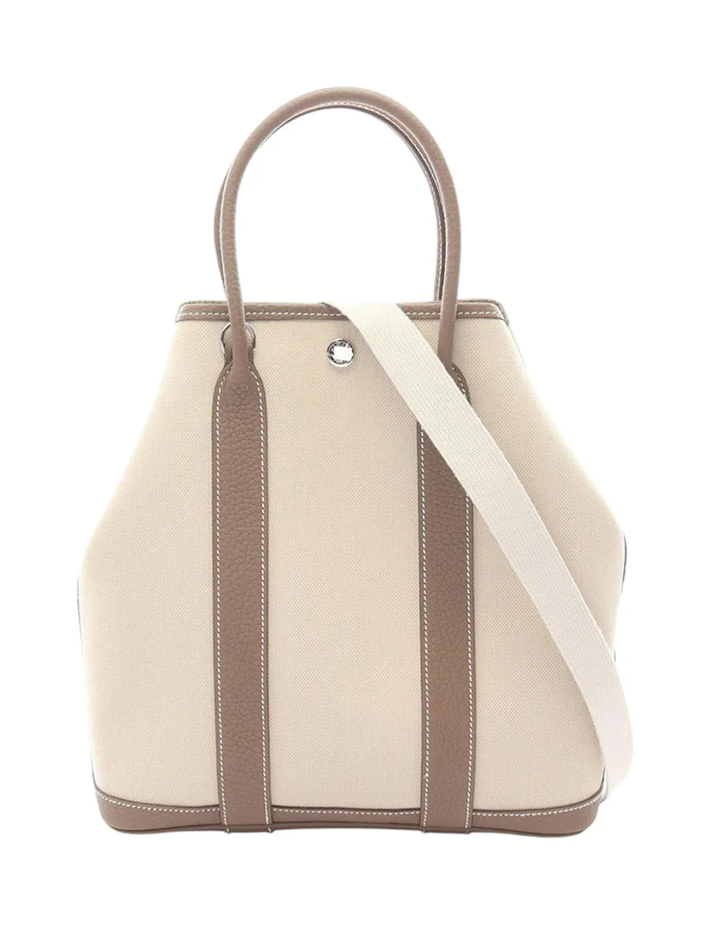 Hermès Pre-Owned 2021 Toile and Negonda Garden File 28 satchel - Nude