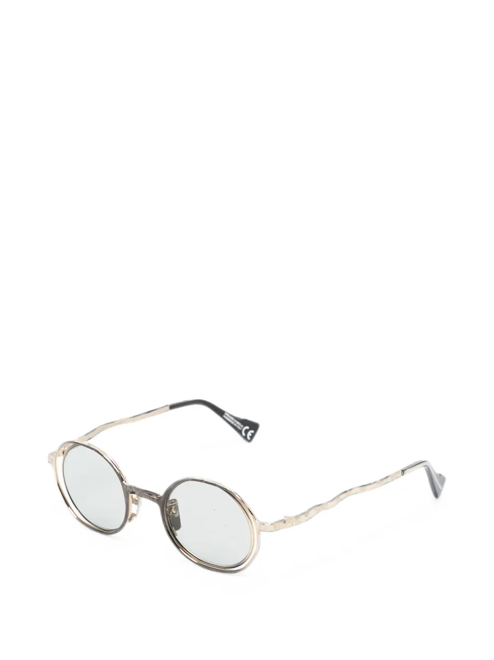 Kuboraum H11 zonnebril met rond montuur en gehamerd effect Goud