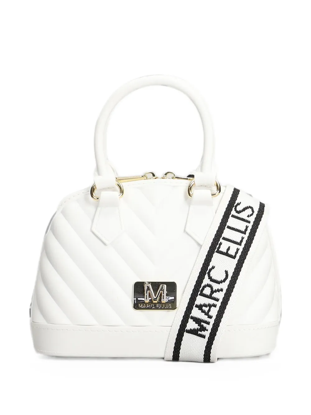 Marc Ellis Borsa a spalla Flat Maya trapuntata - Bianco