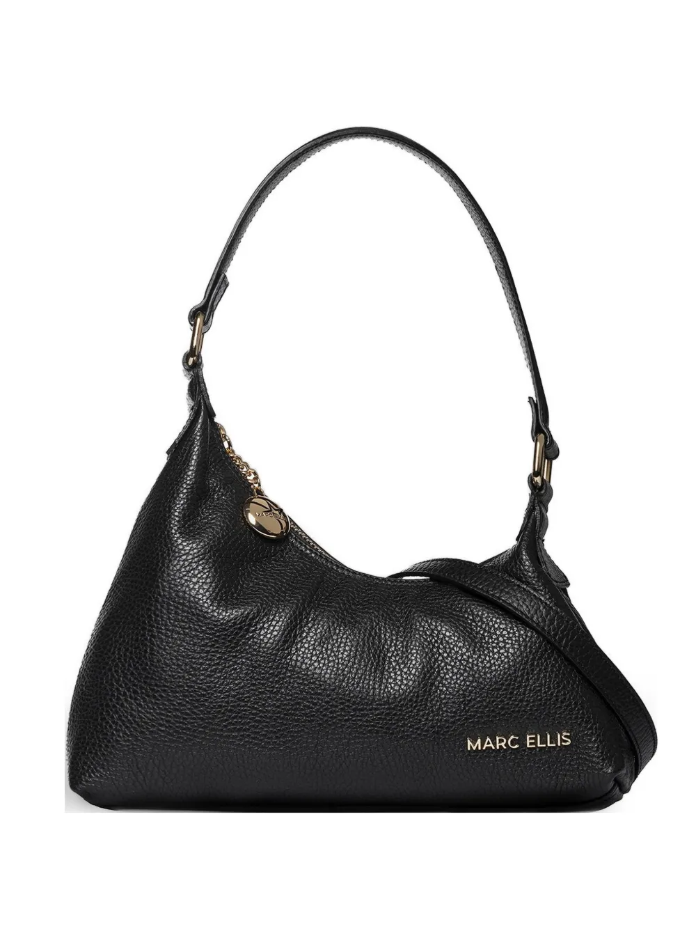 Marc Ellis medium Wynn pebbled shoulder bag - Nero