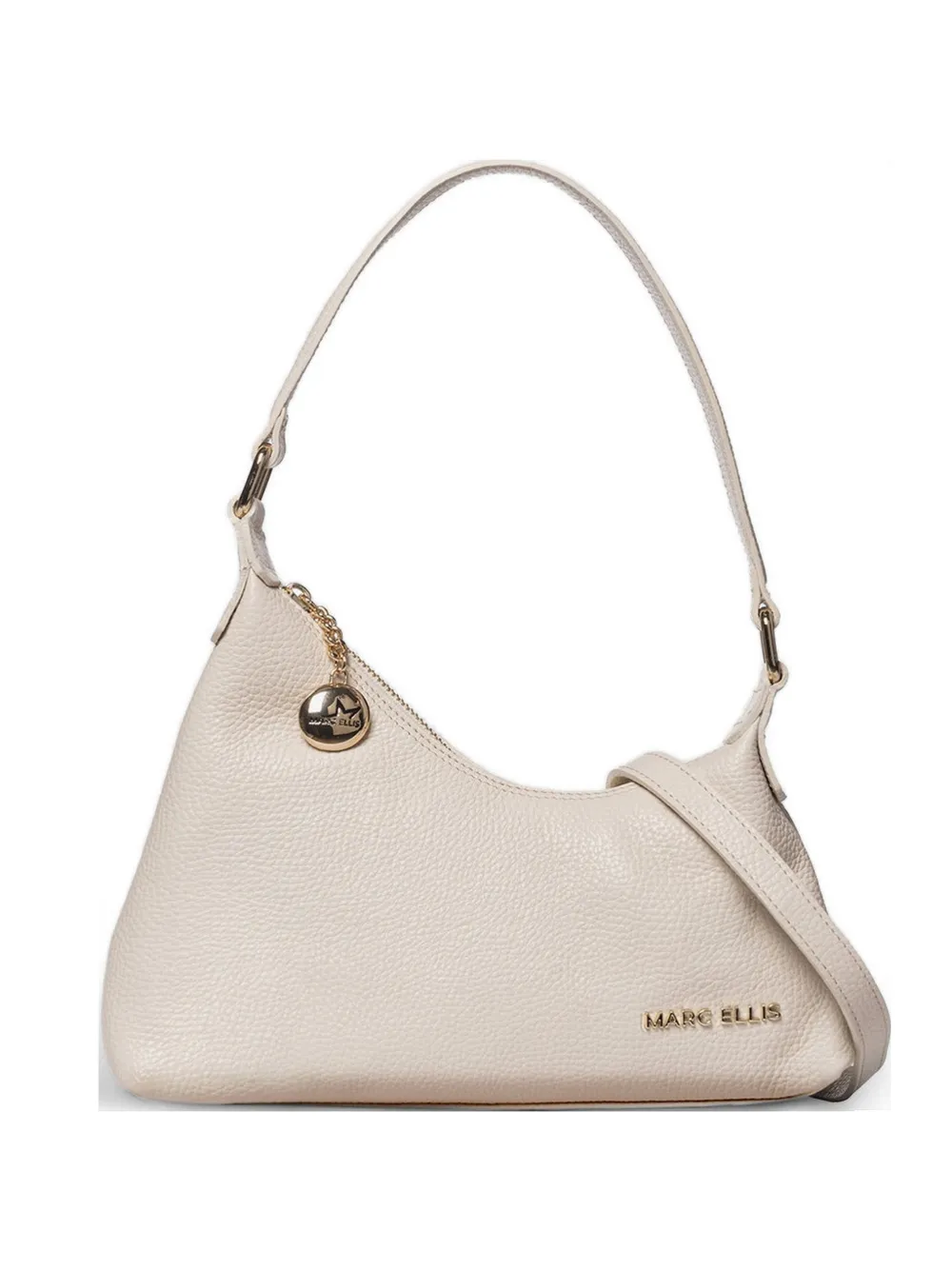 Marc Ellis small Wynn pebbled-effect shoulder bag - Toni neutri