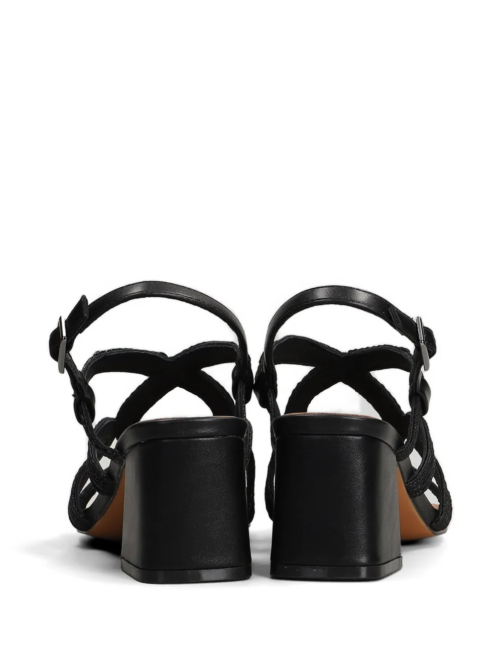 Bibi Lou Meli sandalen met geweven bandje en blokhak Zwart