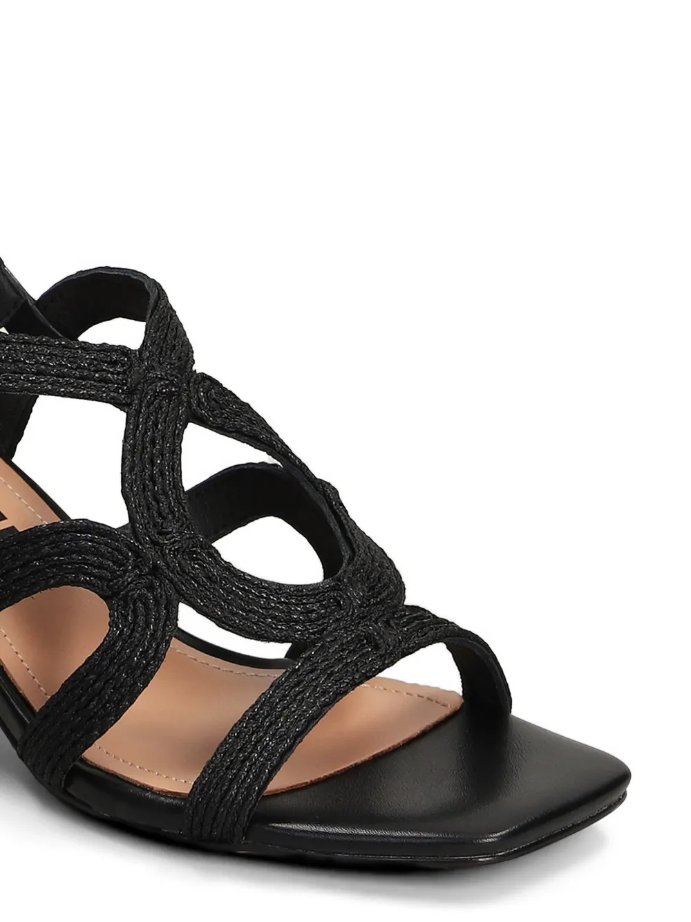Bibi Lou Meli sandalen met geweven bandje en blokhak Zwart