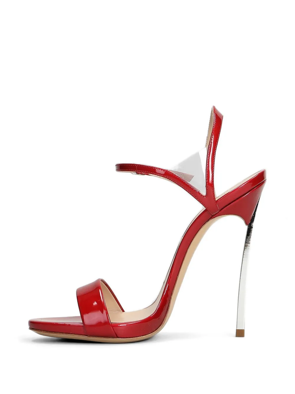 Casadei 80mm Samurai patent-finish heeled sandals Rood