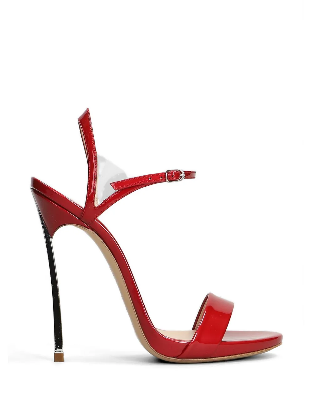 Casadei 80mm Samurai patent-finish heeled sandals - Rosso