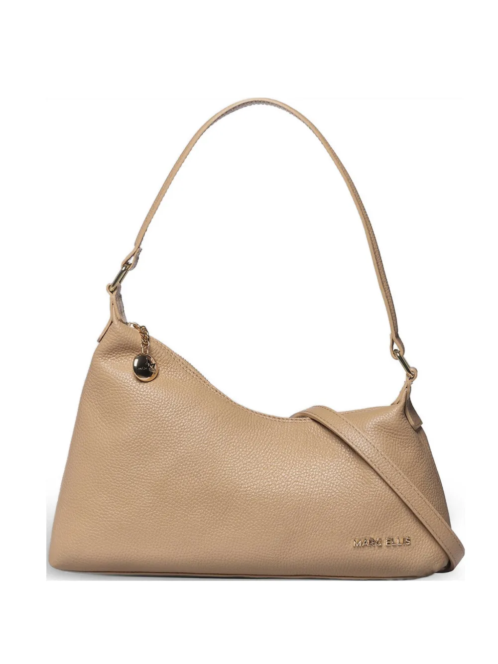Marc Ellis Wynn grained leather shoulder bag - Toni neutri