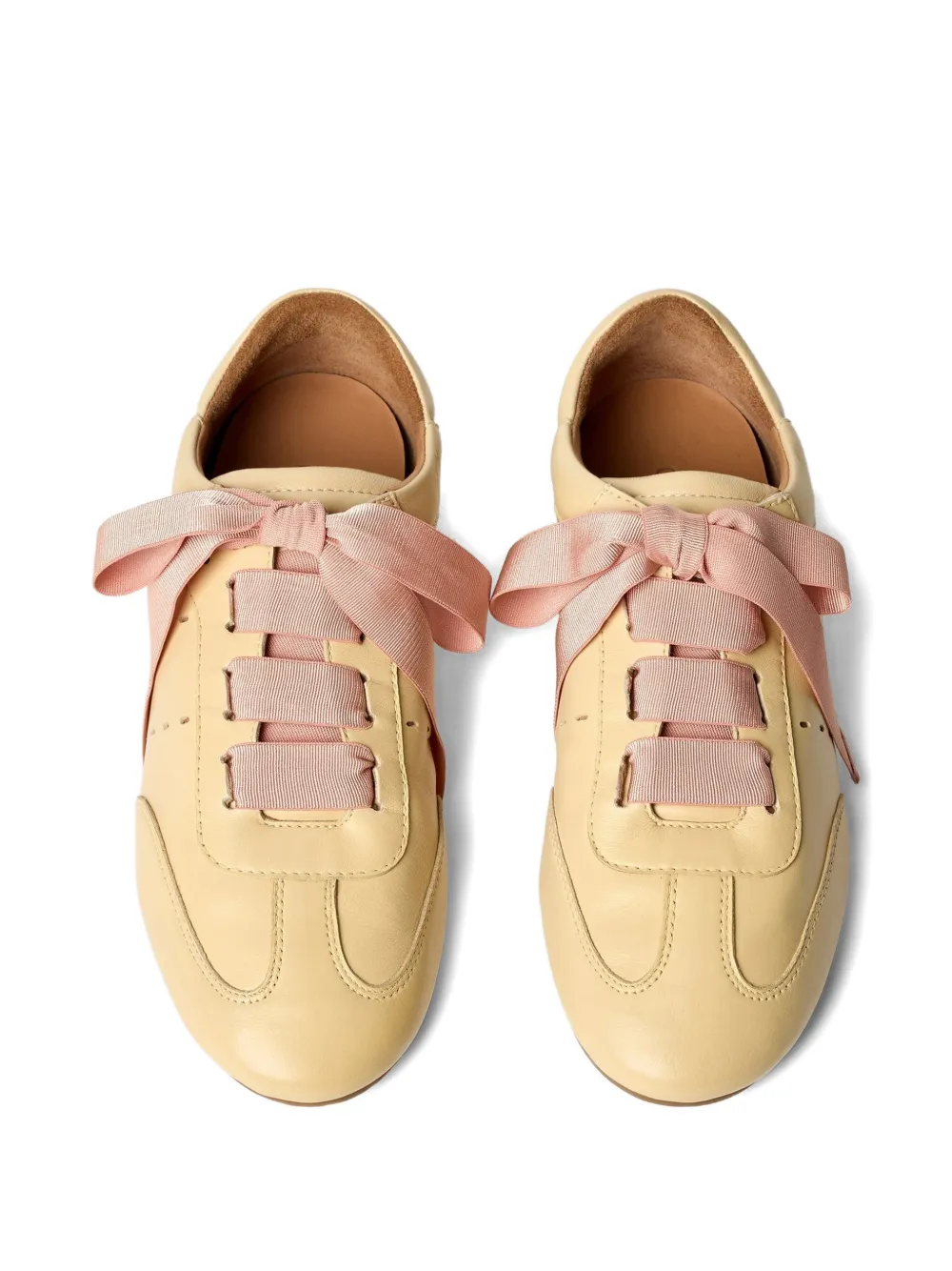 ODISSI Cass sneakers met bewerkte kant Beige