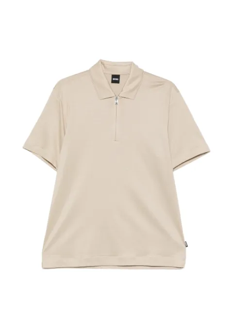 BOSS zip-fastening polo shirt