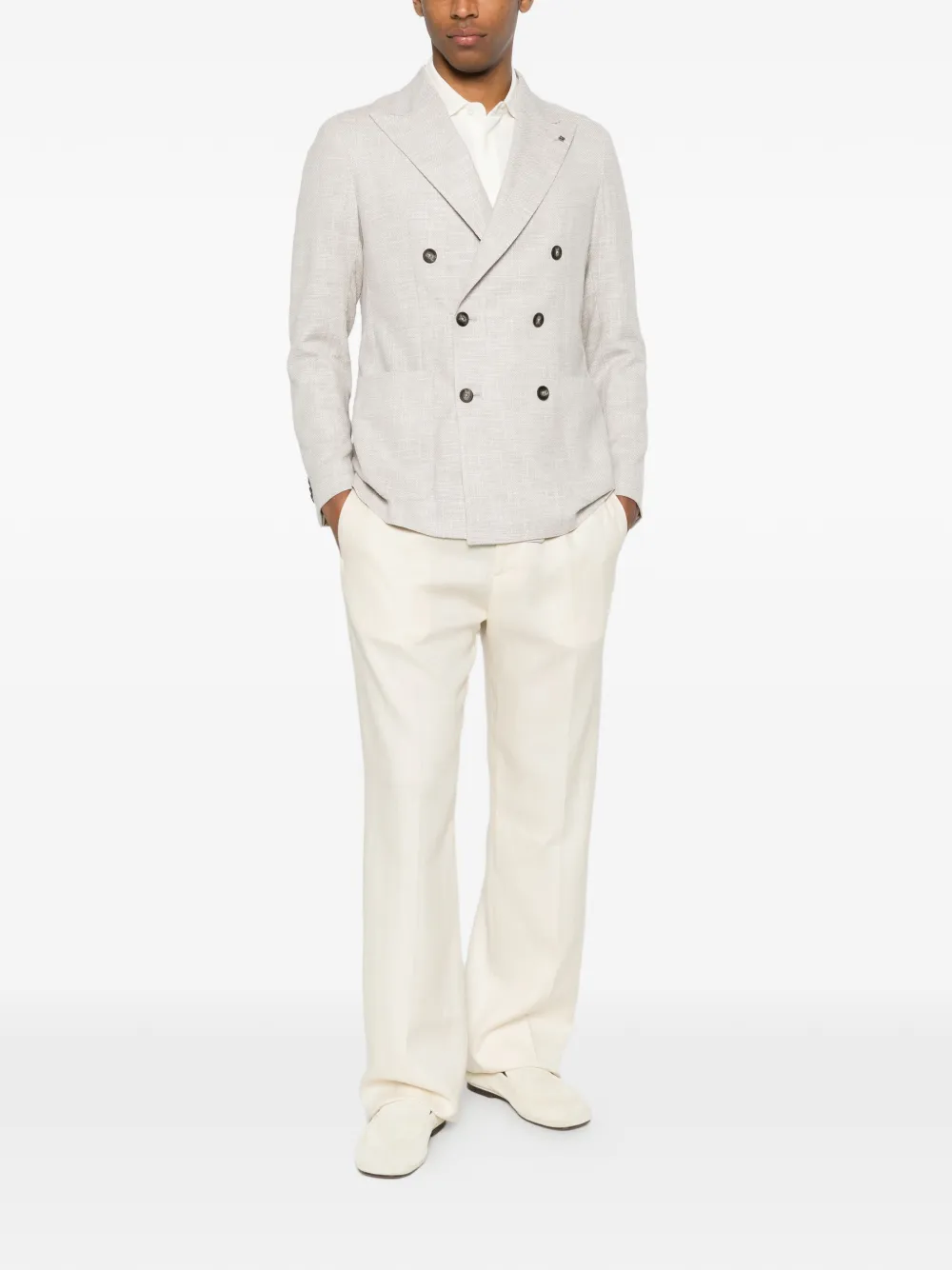Tagliatore Blazer met dubbele rij knopen Beige