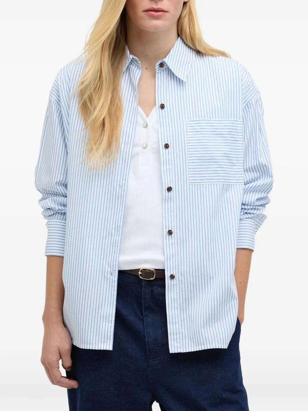  Barbour Camisa Polly A Rayas - Azul 