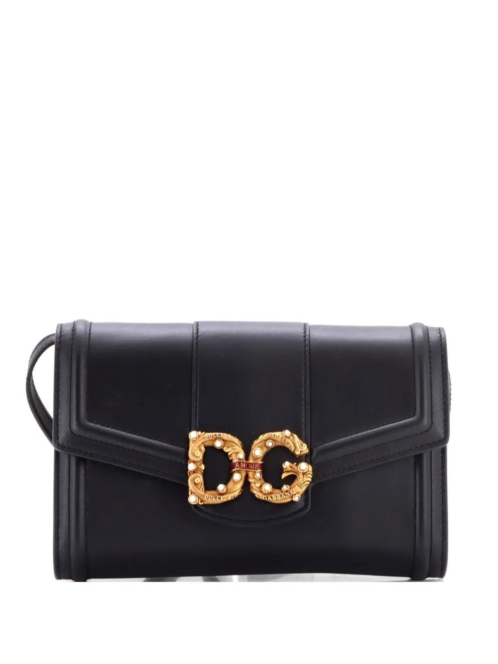 Dolce & Gabbana Pre-Owned DG Amore Leather clutch bag - Nero