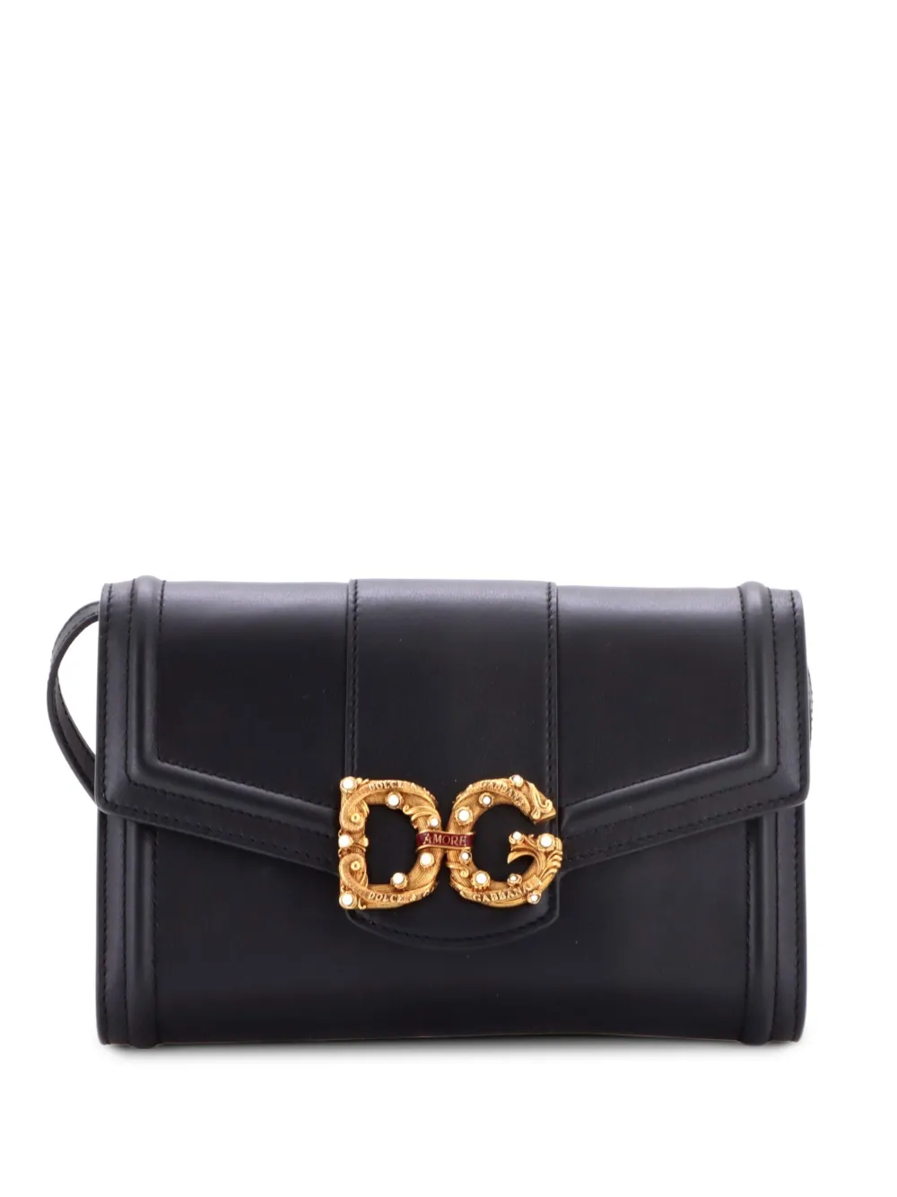 Dolce & Gabbana Pre-Owned DG Amore Leather clutch bag - Nero