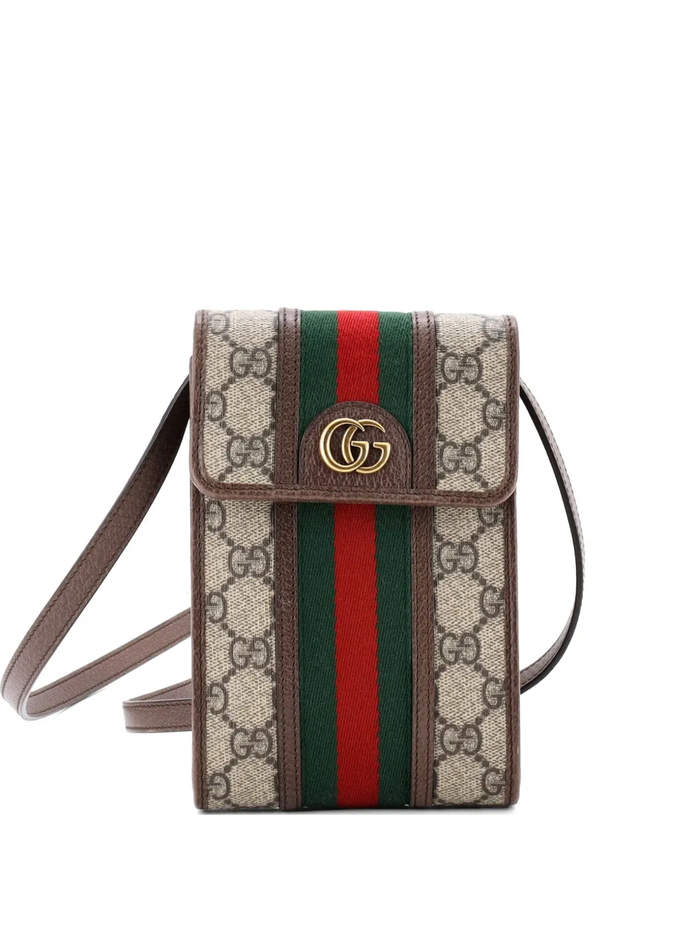 Gucci Pre-Owned Ophidia Vertical Flap GG Coated Canvas Mini crossbody bag - Marrone