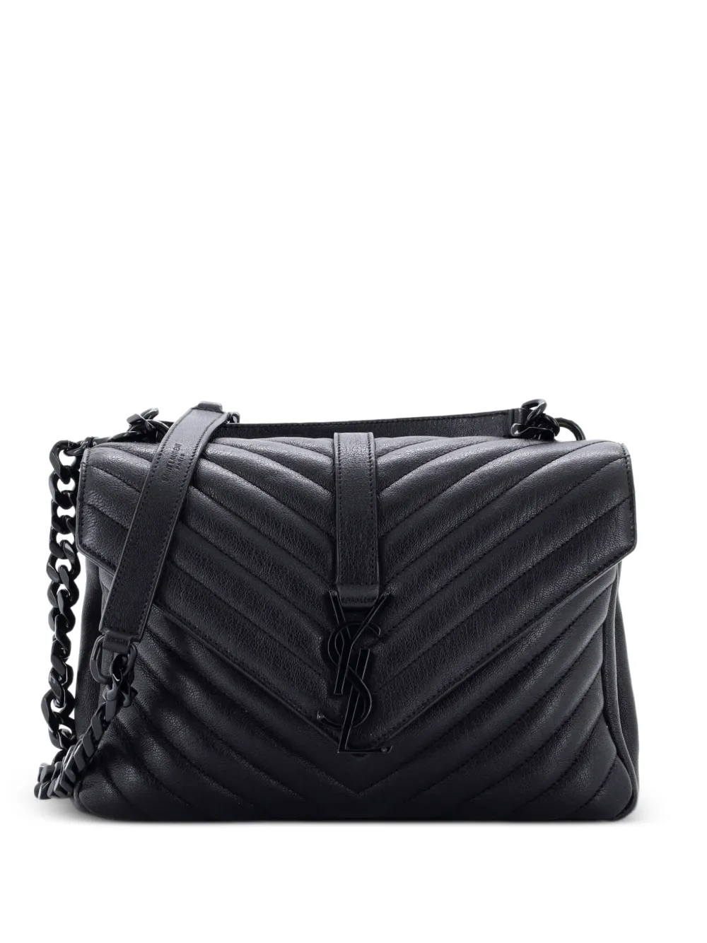 Saint Laurent Pre-Owned Classic Monogram College Bag Matelasse Chevron Leather Medium crossbody bag - Schwarz