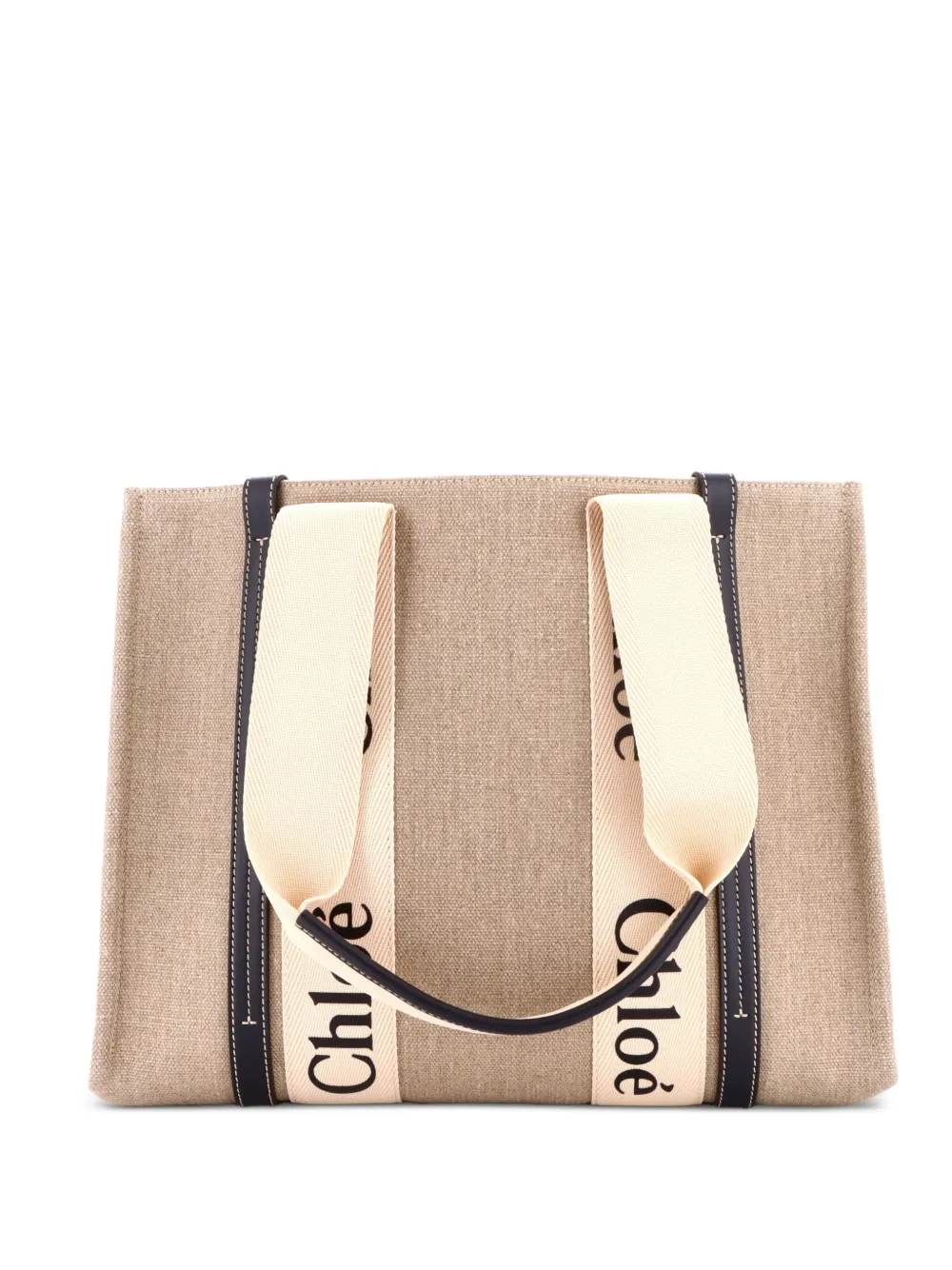 Chloé Pre-Owned Woody Canvas with Leather Medium tote bag - Toni neutri