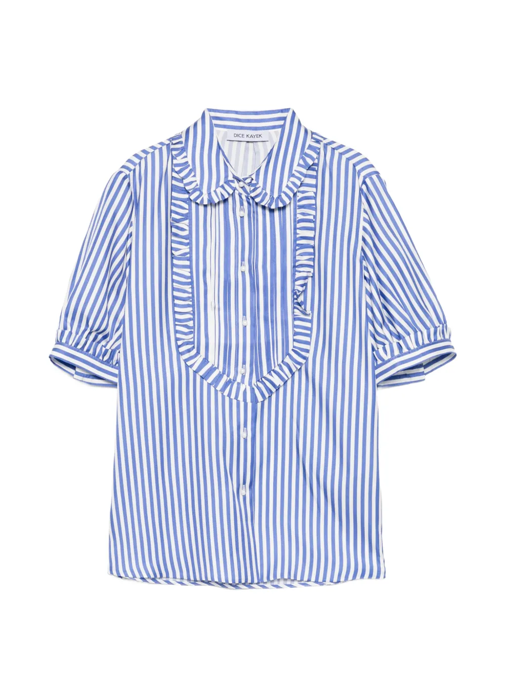 Dice Kayek striped puff-sleeves blouse - Blu