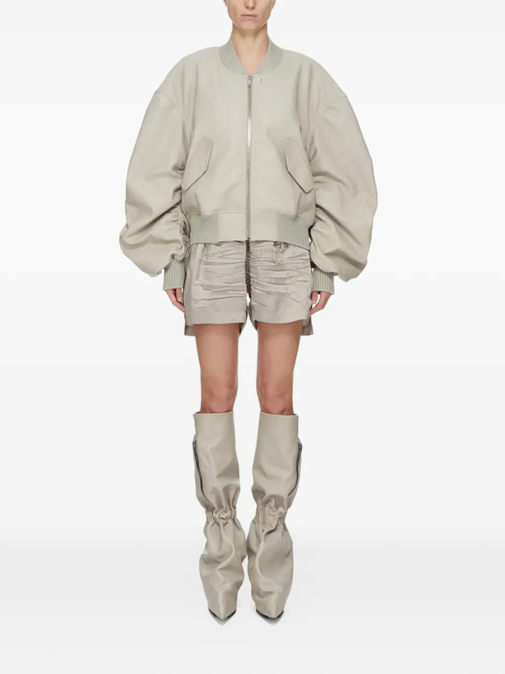 Rick Owens Temple shorts met ruches Beige