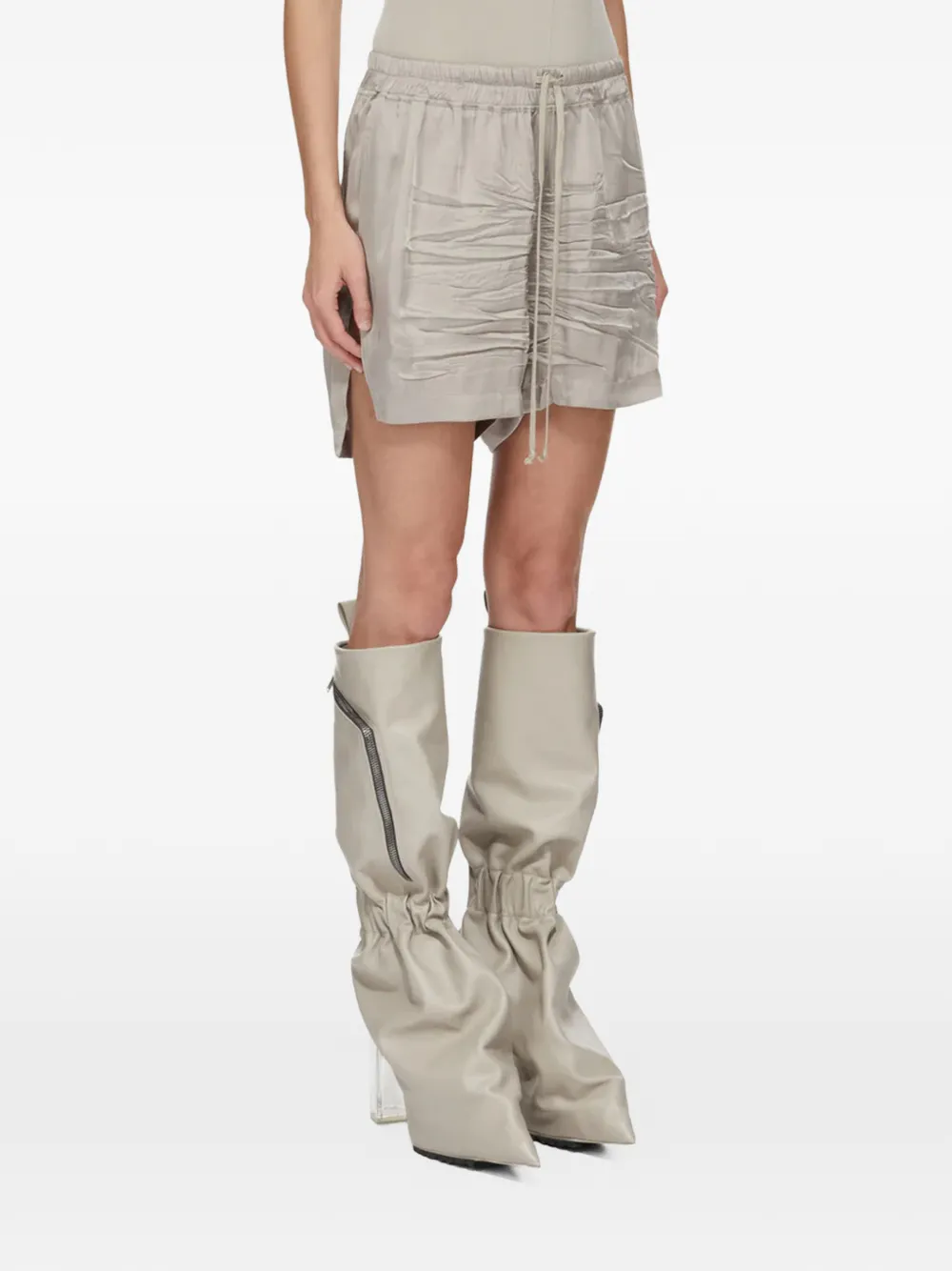 Rick Owens Temple shorts met ruches Beige