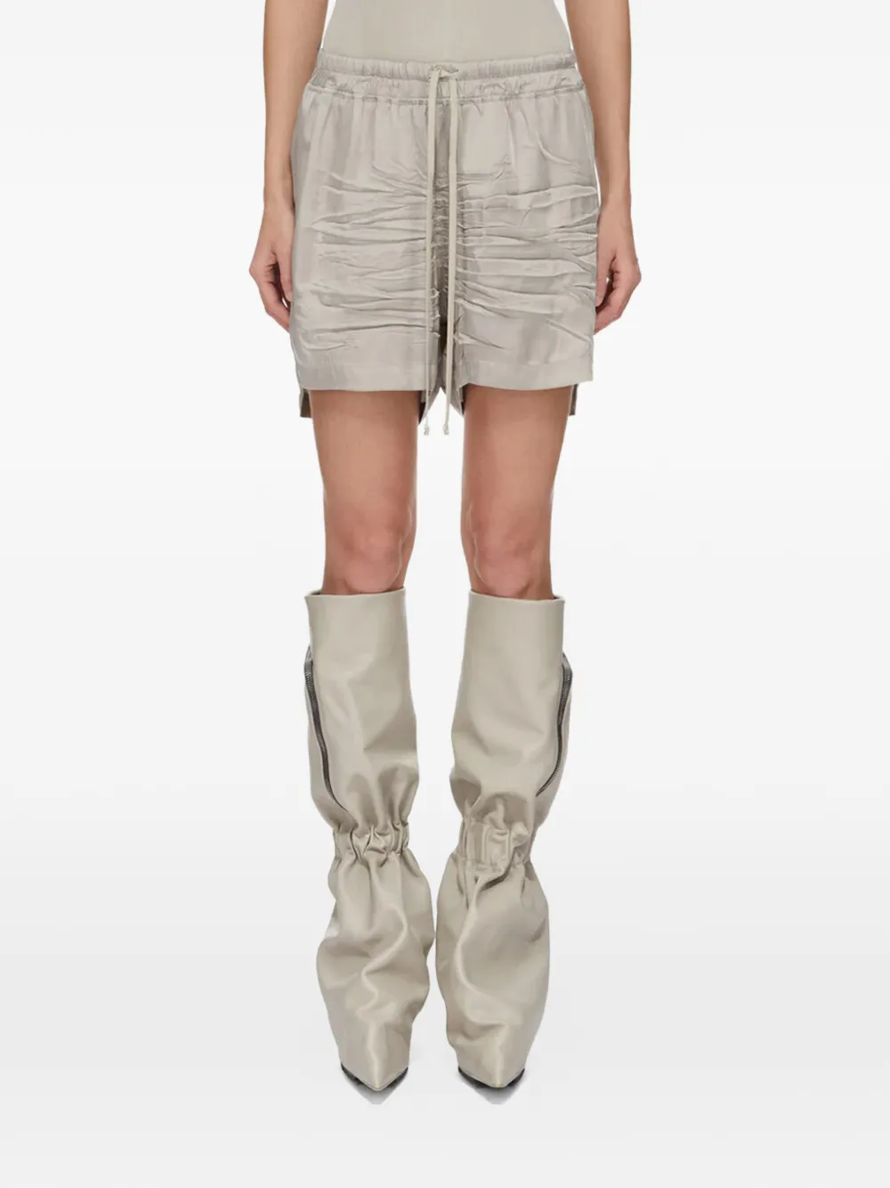 Rick Owens Temple ruched shorts - Toni neutri