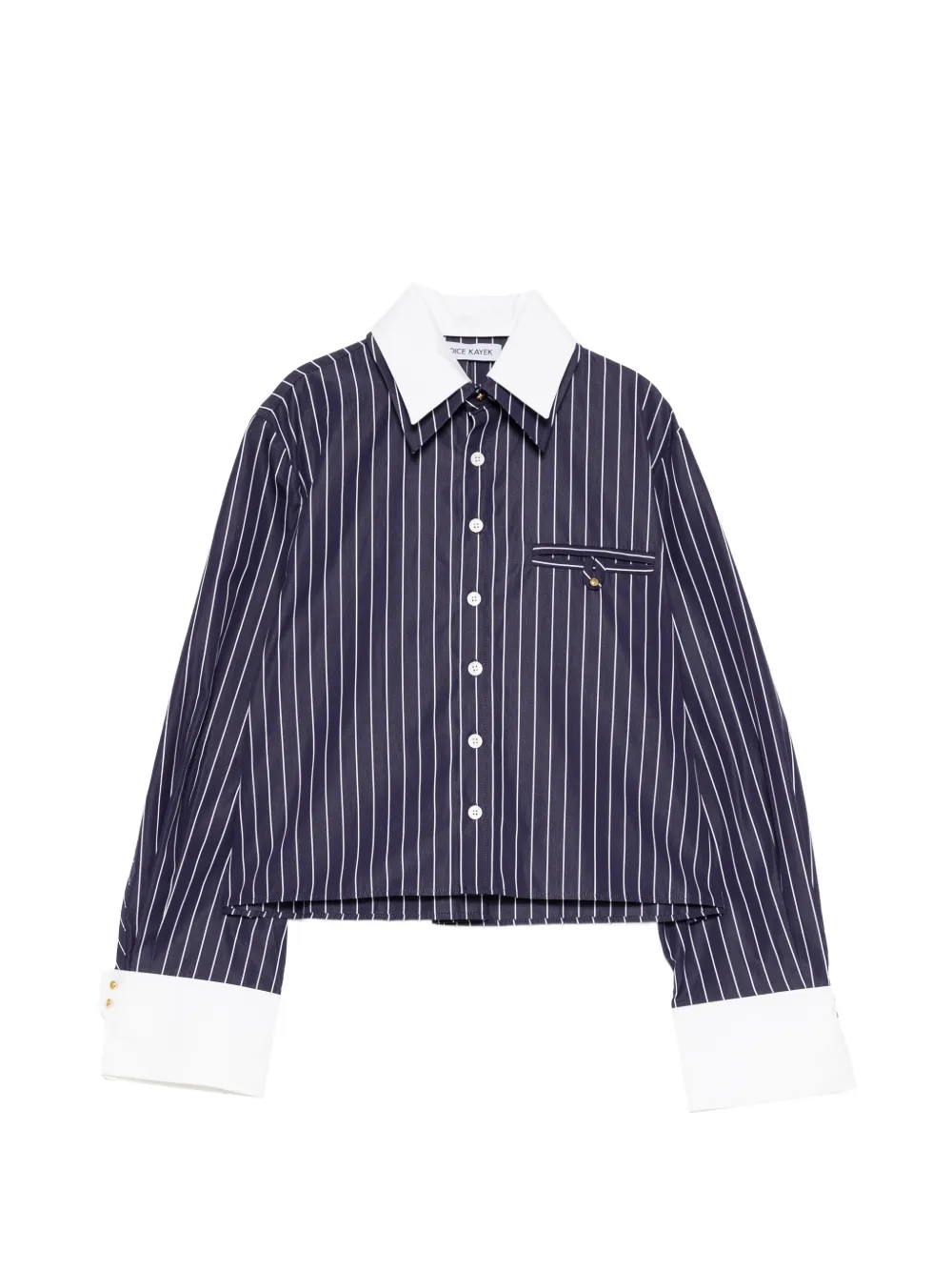 Dice Kayek pinstriped contrast-collar shirt - Blu