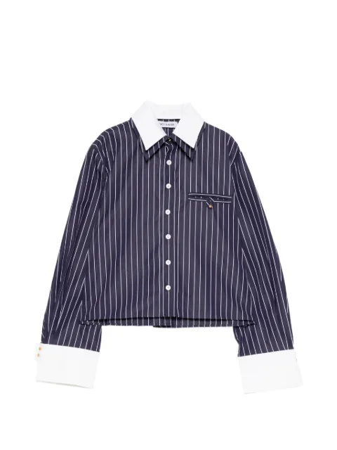 Dice Kayek camisa con cuello en contraste y rayas diplomáticas estampadas