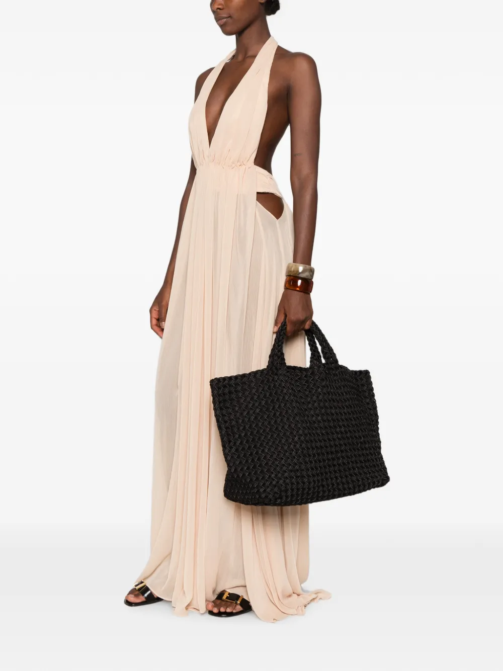 NAGHEDI Grote St. Barths shopper met dubbele weving Zwart
