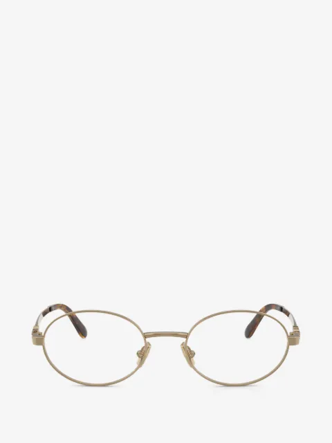 Miu Miu Eyewear lentes con armazón ovalada y placa del logo