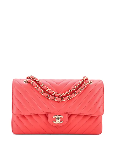 CHANEL Pre-Owned Classic Double Flap Bag Chevron Lambskin Medium shoulder bag