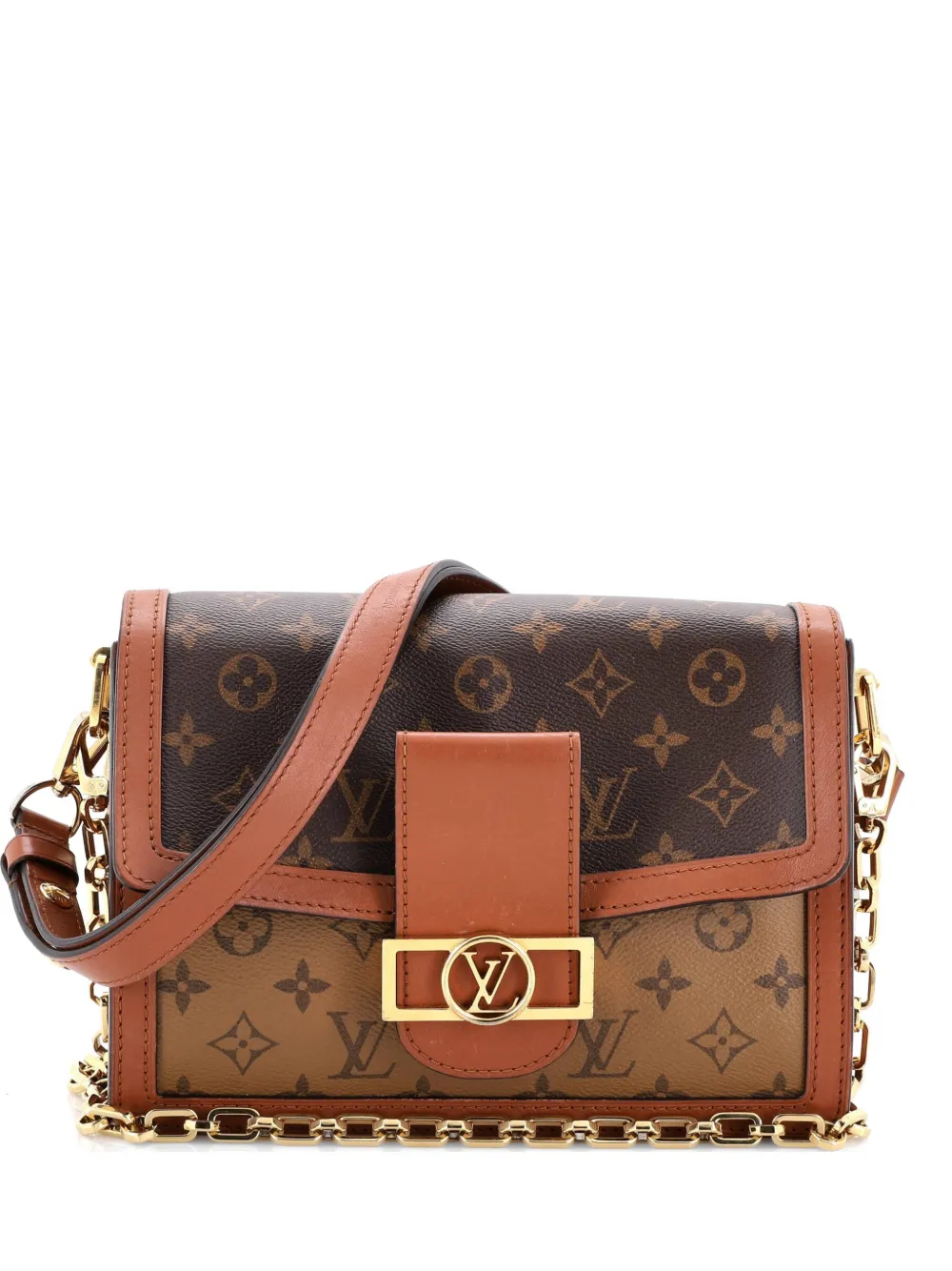 Louis Vuitton Pre-Owned Dauphine Reverse Monogram Canvas MM shoulder bag - Braun
