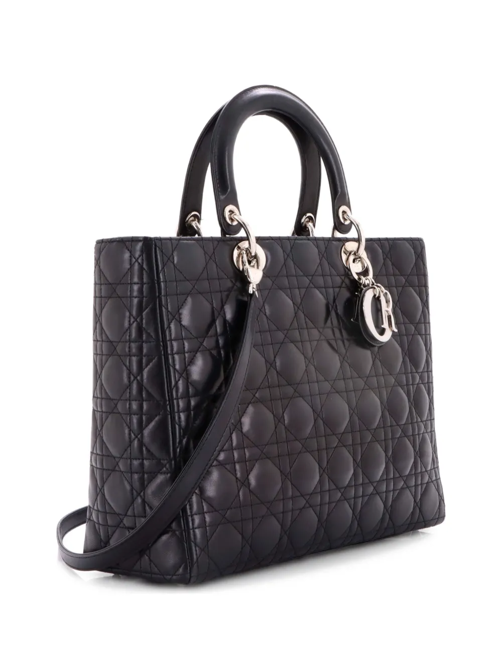  Christian Dior Pre-owned Bolso Shopper Lady Dior Xl De Piel De Borrego Con Acolchado Cannage Característico - Negro 