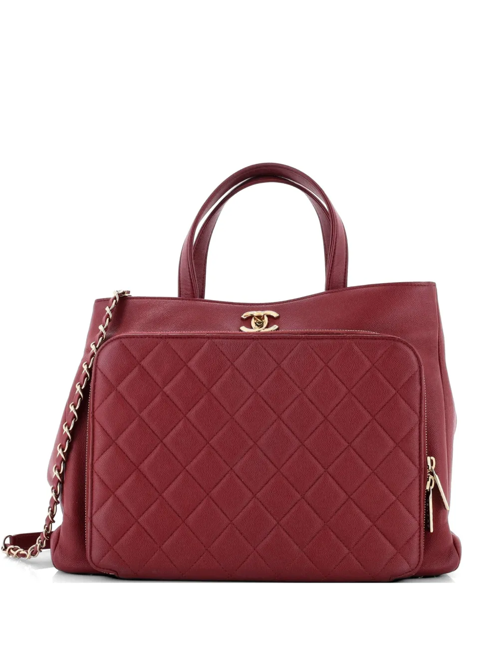 CHANEL Pre-Owned Business Affinity Tote Quilted Caviar Small satchel - Rot