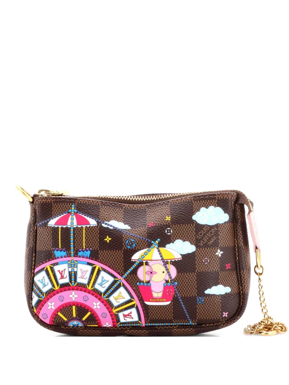 Louis Vuitton Pre-Owned Pochette Accessoires Limited Edition Vivienne Xmas Damier Mini clutch bag - Marrone