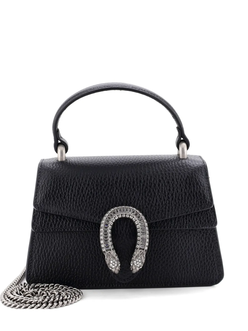 Gucci Pre-Owned Dionysus Top Handle Bag Leather with Crystals Mini satchel - Nero