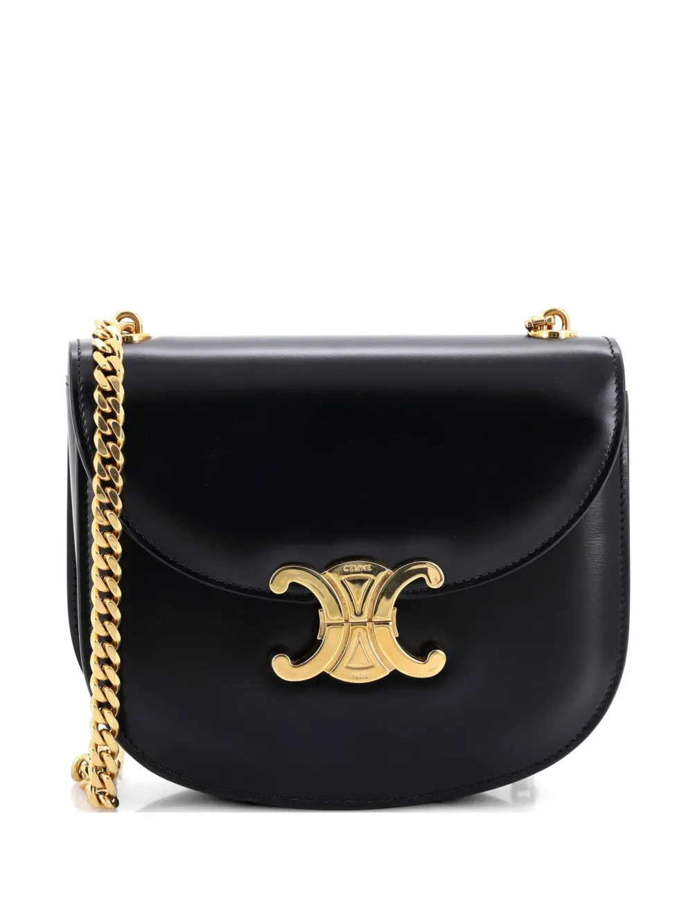 Celine Pre-Owned Triomphe Besace Clea Chain Flap Bag Leather shoulder bag - Nero