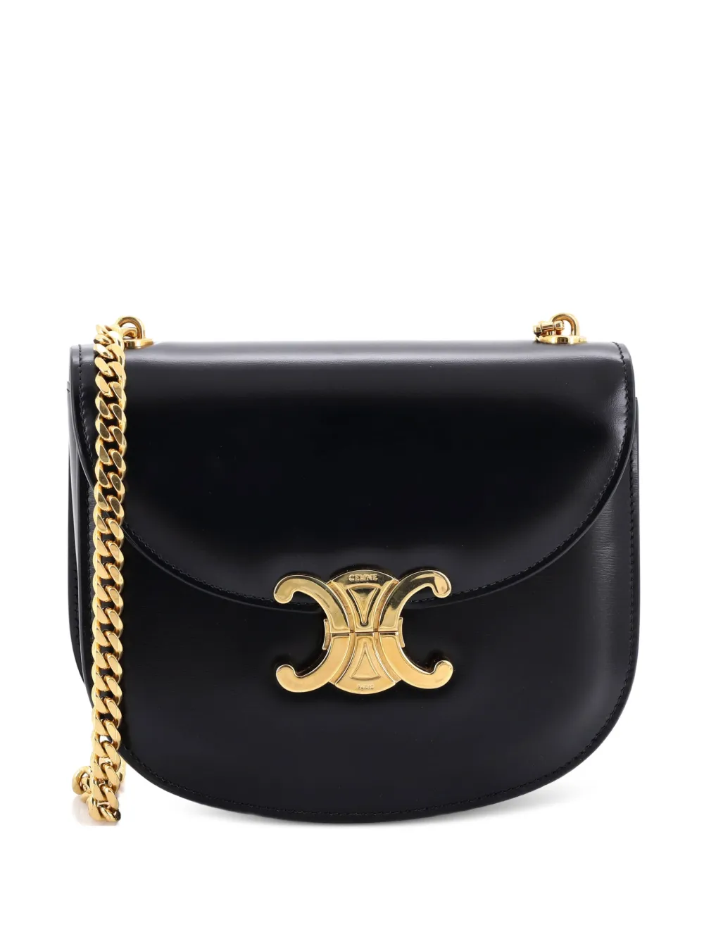Celine Pre-Owned Triomphe Besace Clea Chain Flap Bag Leather shoulder bag - Nero