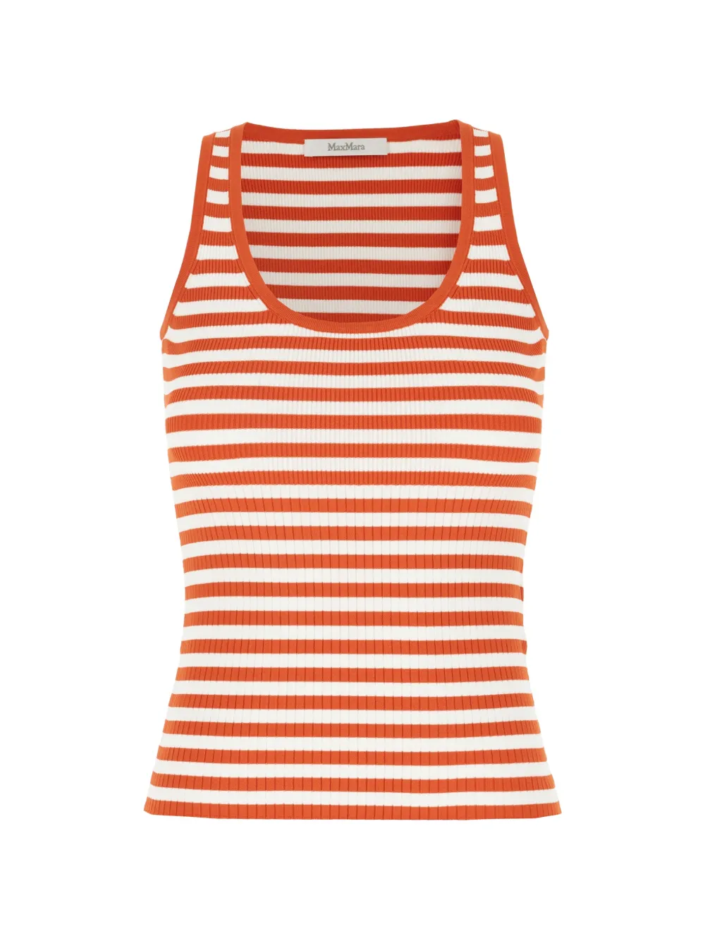 Max Mara Ghiro striped ribbed-knit top - Arancione