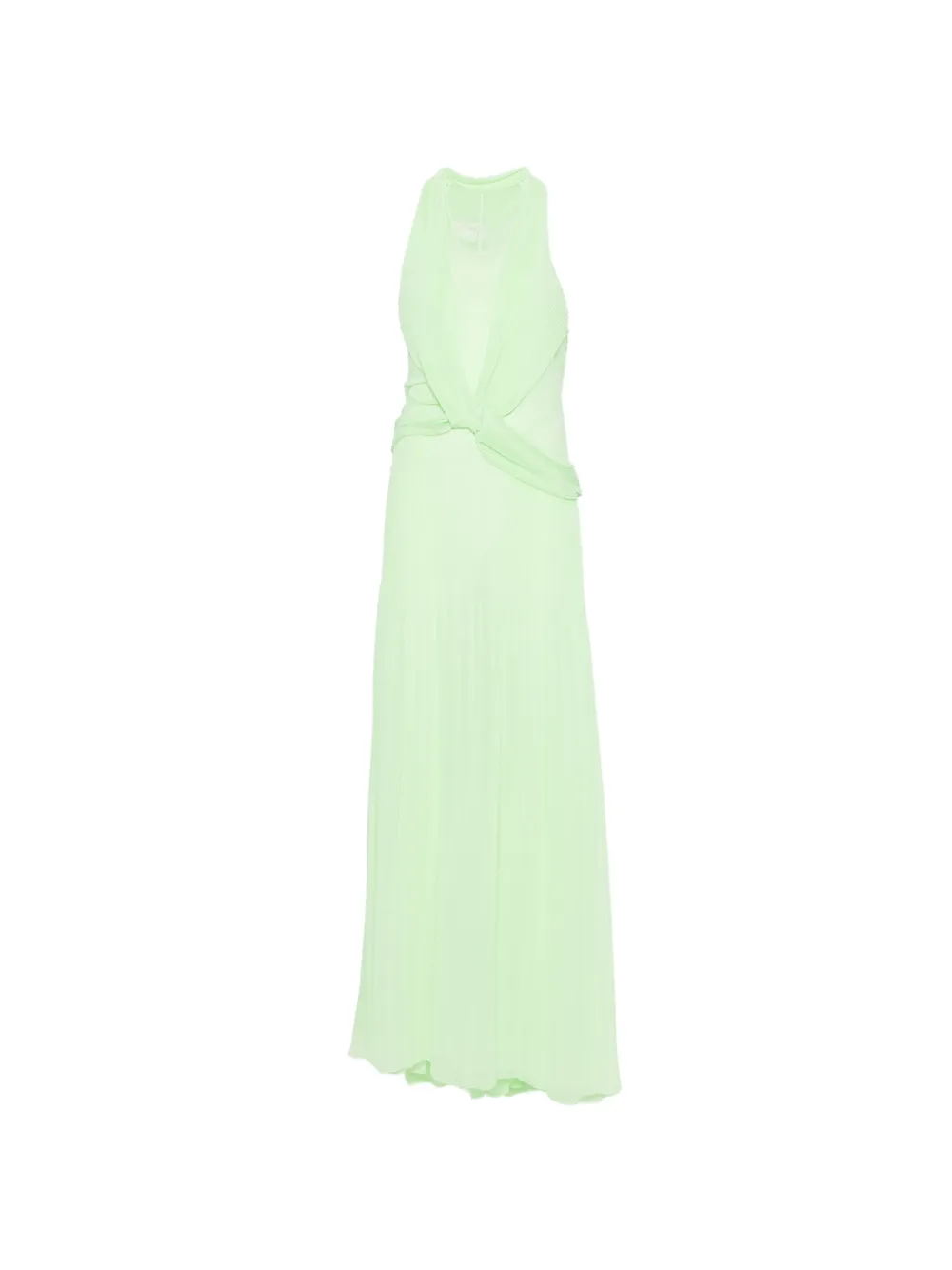 Genny Geplooide maxi-jurk met gedraaid detail Groen