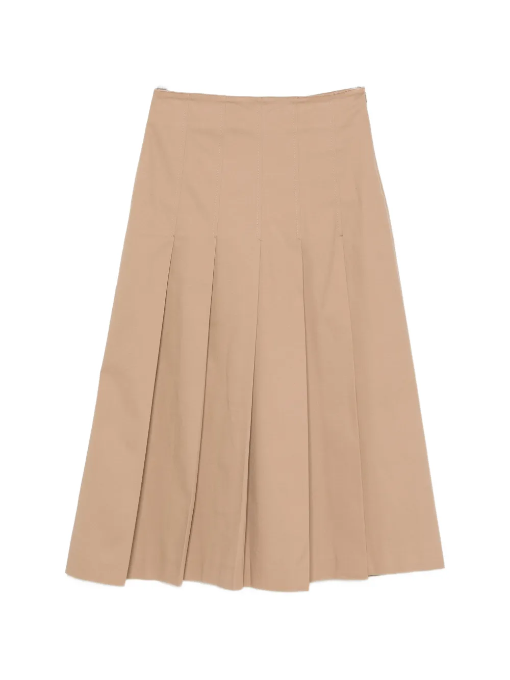 NINA 14.7 pleated A-line skirt - Marrone