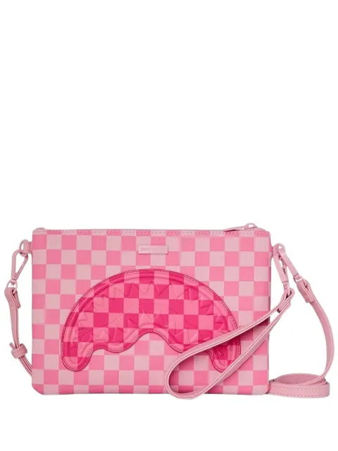 Sprayground Sharks In Paris checkered clutch bag